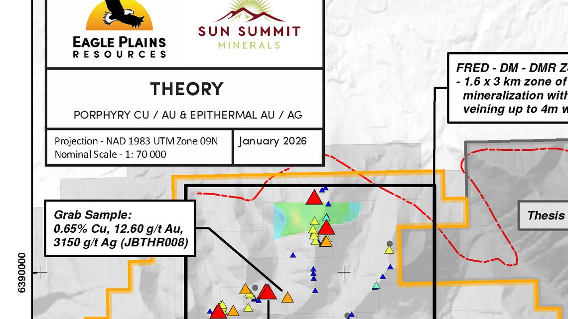 Eagle Plains' Partner Sun Summit Approves 2026 Exploration for the Theory Project, Toodoggone District, BC 