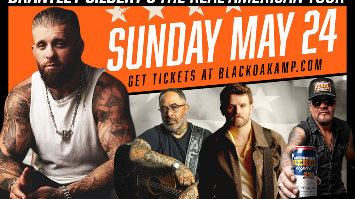 American Rebel Light Beer Fuels Memorial Day Weekend Party as Andy Ross Opens for Brantley Gilbert, Aaron Lewis & Payton Smith at Black Oak Amphitheater 
