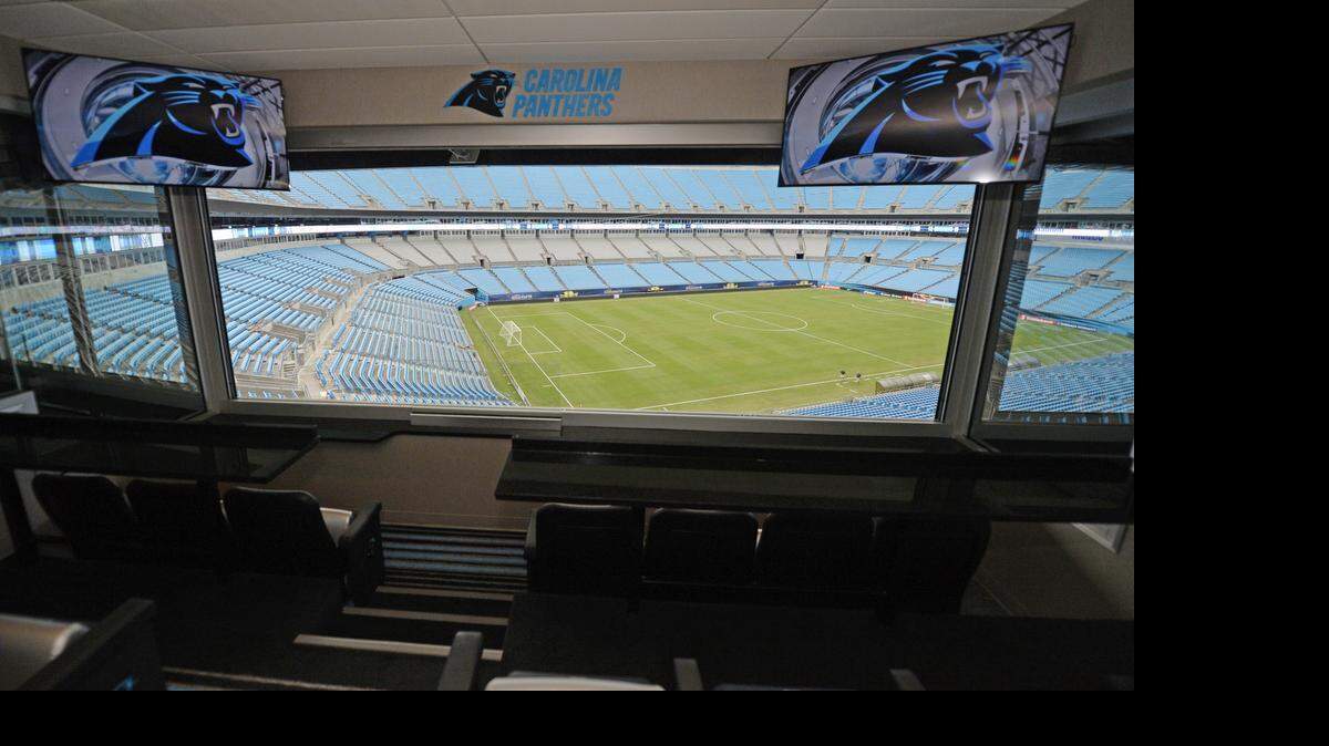
A view of one of the renovated suites at Bank of America Stadium during a media tour on Tuesday, July 14, 2015. 
