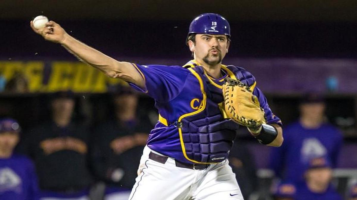 East Carolina's Travis Watkins throws during a game in March 2016.