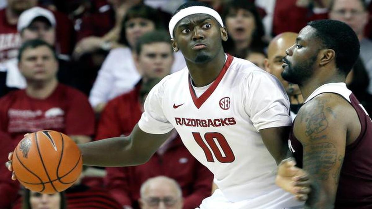 
Arkansas coach Mike Anderson calls Bobby Portis the “face of the program.” Portis leads the Razorbacks in scoring (17.7), rebounds (8.8), blocks (1.5) and field-goal percentage (56.3). If Arkansas beats Wofford on Thursday and North Carolina beats Harvard, the Tar Heels will face Portis on Saturday in Jacksonville, Fla.
