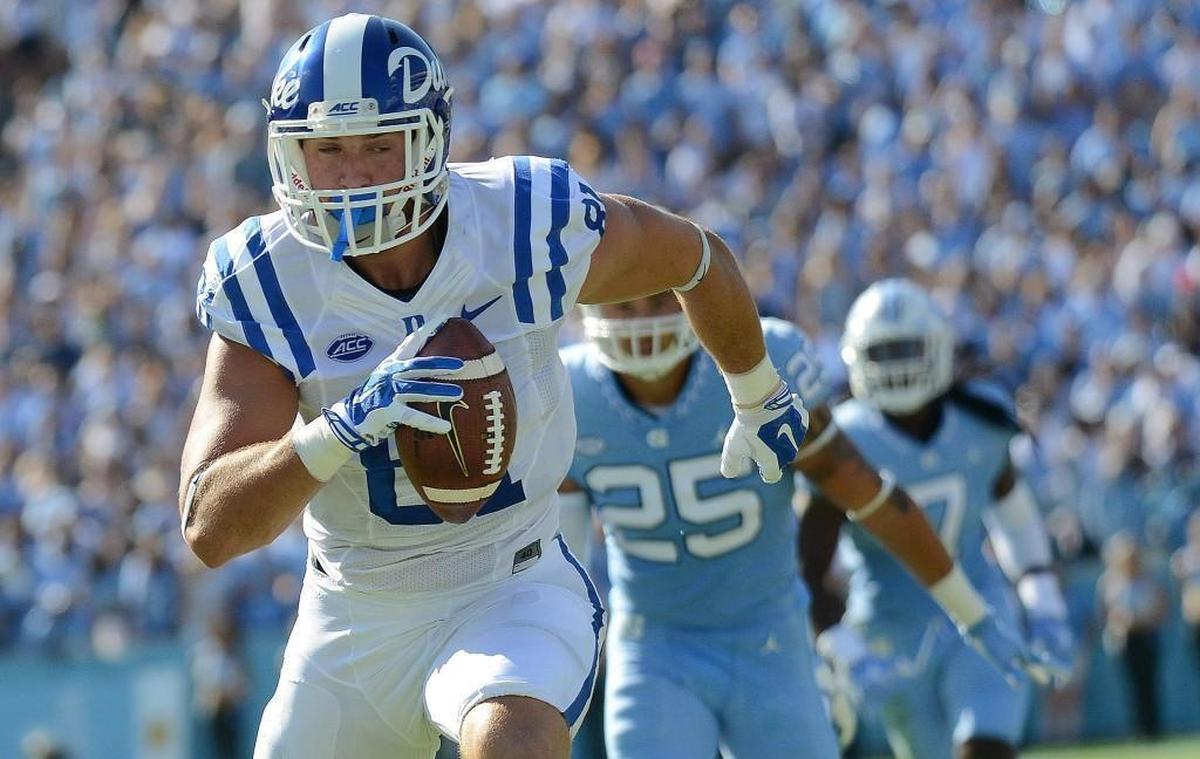 Duke's Davis Koppenhaver (81) runs for a touchdown in the win over UNC.