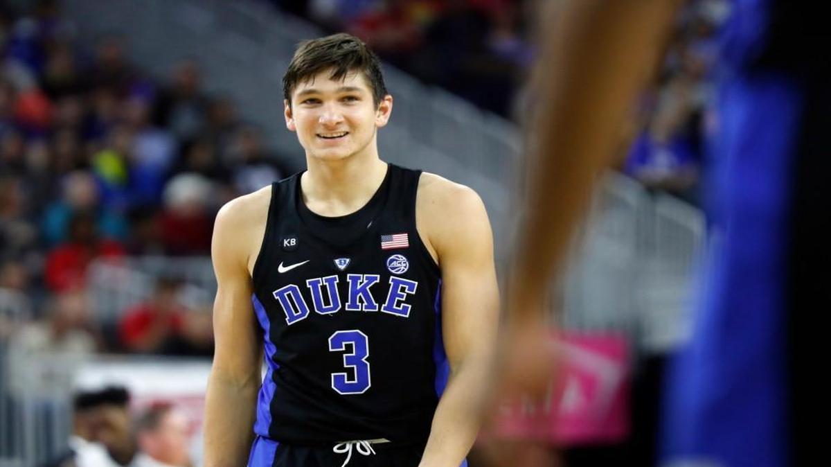Duke’s Grayson Allen smiles during the Blue Devils’ game against UNLV on Dec. 10in Las Vegas. Allen scored a career-high 34 points.