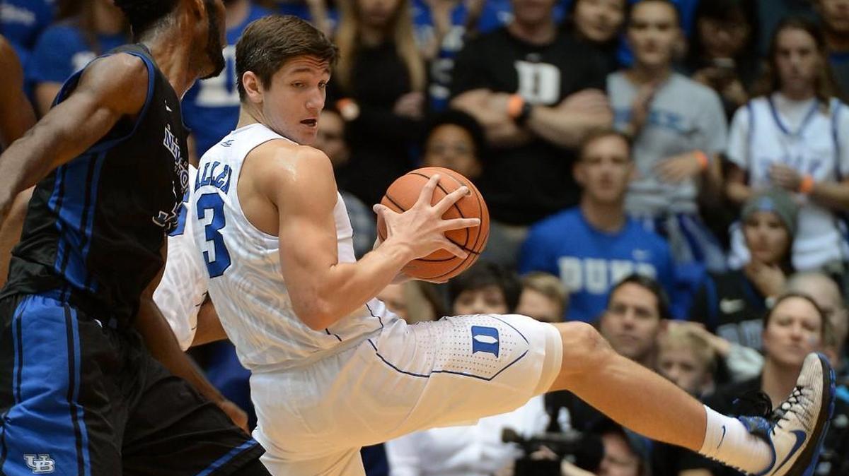 Duke guard Grayson Allen, right, grabs a rebound from Buffalo forward Ikenna Smart in the Blue Devils’ 82-59 win on Dec. 5. Duke has a 10-day break for final exams. They don’t play again until Dec. 15 against Georgia Southern.