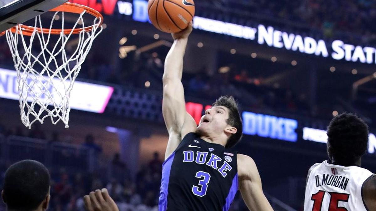 Duke guard Grayson Allen shoots against UNLV during the first half.