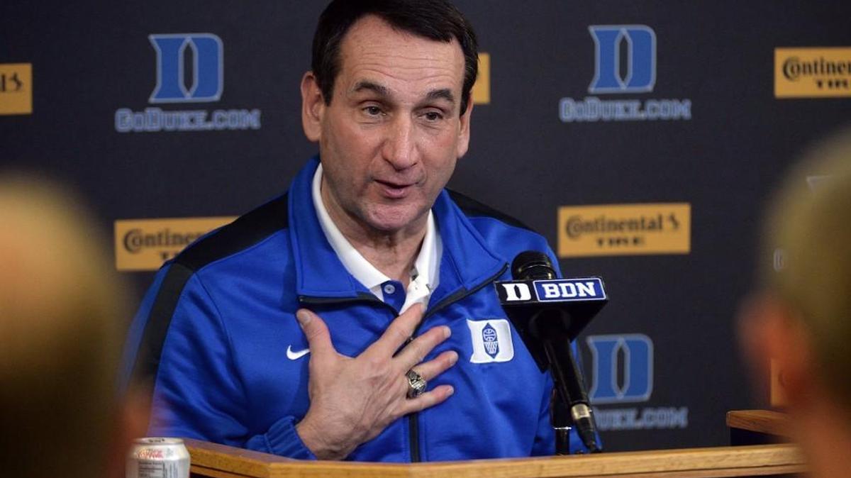 
Duke's head basketball coach Mike Krzyzewski discusses the upcoming season Oct. 6 during the Blue Devils’ media day.
