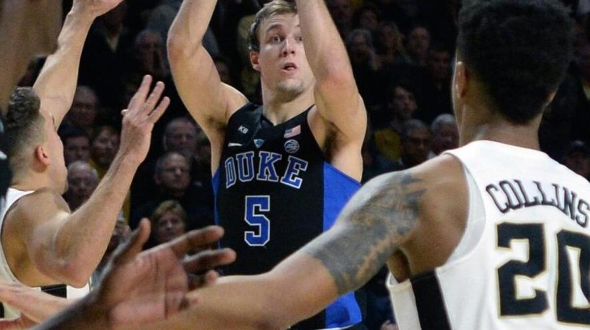 Duke guard Luke Kennard shoots his game-winning shot against Wake Forest on Jan. 28.