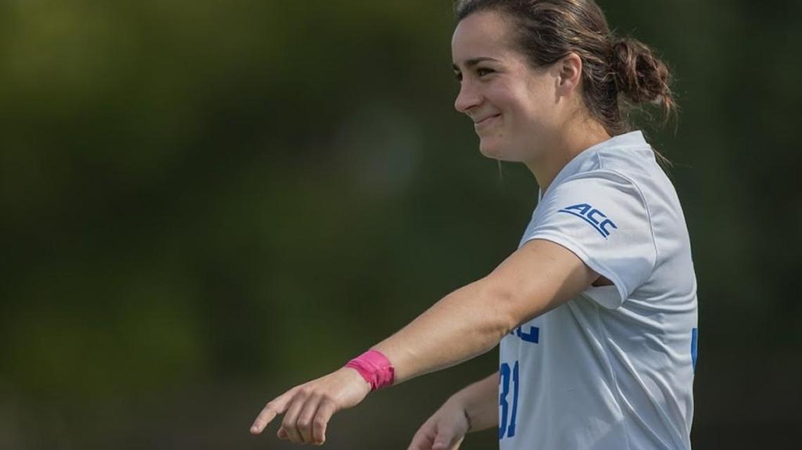 Duke senior midfielder/defender Christina Gibbons played on a CASL club team and was never called up to a national team.