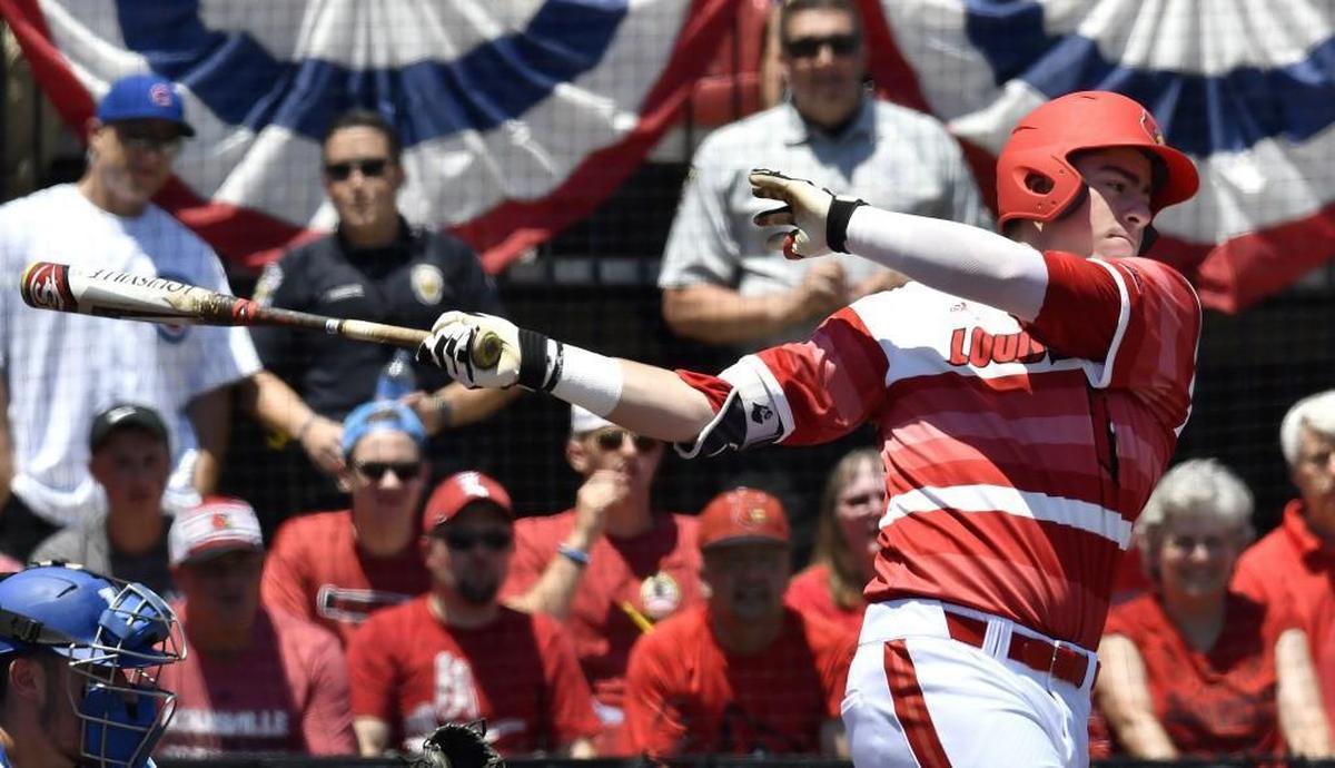 Louisville’s Brendan McKay bats during the team’s NCAA college baseball tournament super regional game against Kentucky in June.