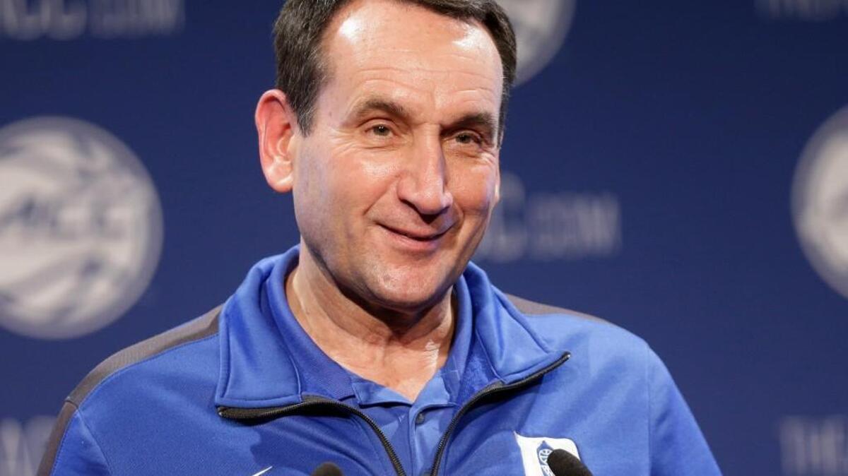 Duke basketball coach Mike Krzyzewski
