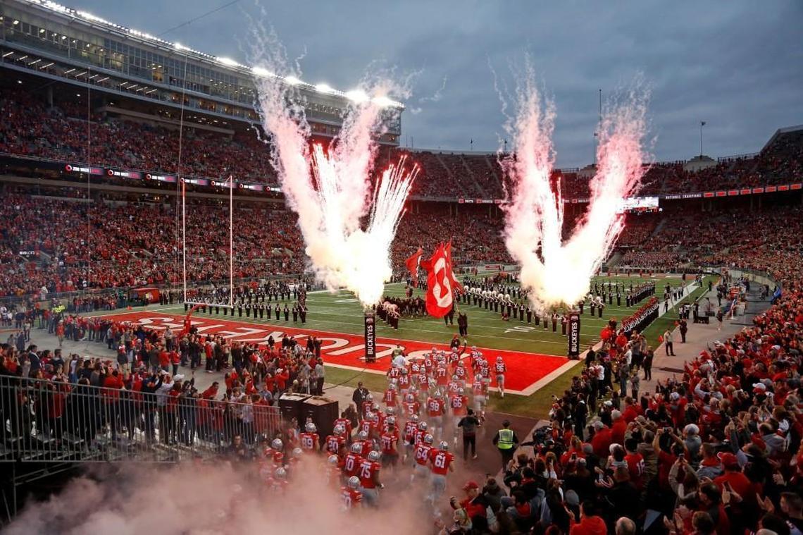 Ohio Stadium, home of the Ohio State Buckeyes, holds 102,239 and drew an average attendance of 107,244 in 2016.