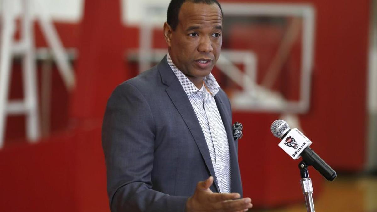 N.C. State head basketball coach Kevin Keatts speaks to the media during N.C. State basketball's media day at Dail Basketball Center on Sept. 26, 2017.