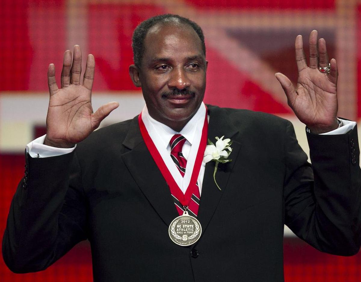N.C. State basketball star David Thompson was inducted into the the N.C. State Athletic Hall of Fame in 2012. 