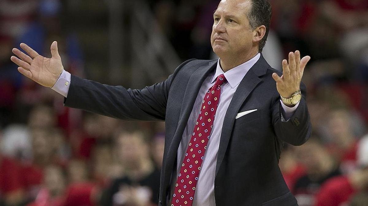 N.C. State coach Mark Gottfried reacts to a call against his team during the second half against North Carolina.