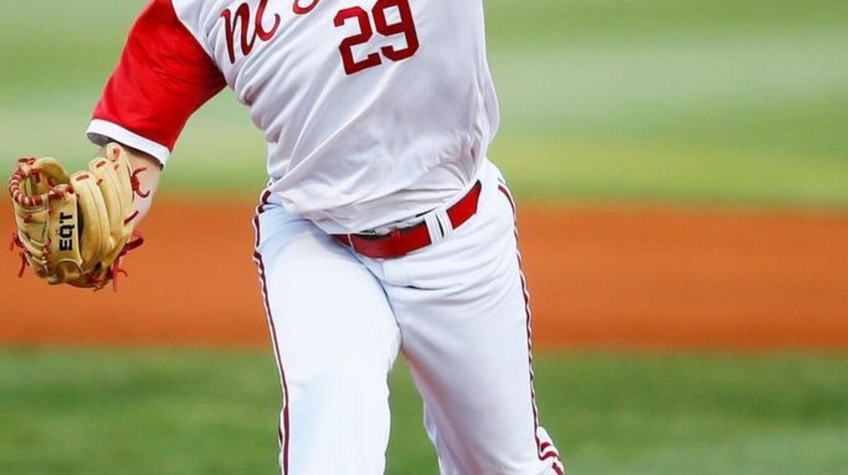 N.C. State pitcher Sean Adler delivers the ball during the against Kentucky on Saturday. The Wolfpack plays the winner of Kentucky/Indiana at 7 p.m. Sunday.