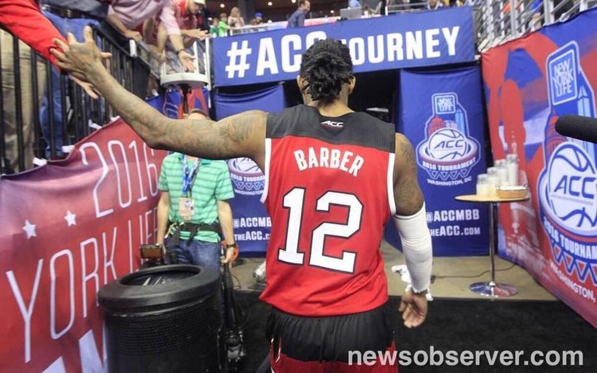 Cat Barber walks off the court after the Wolfpack lost 92-89 to Duke in the ACC men’s tournament on March 9.