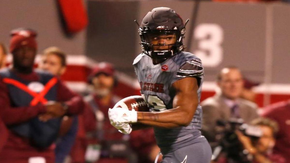 N.C. State wide receiver Bra'Lon Cherry (13) has 28-yard touchdown reception during the Wolfpack's game against FSU at Carter-Finley on Nov. 5, 2016.