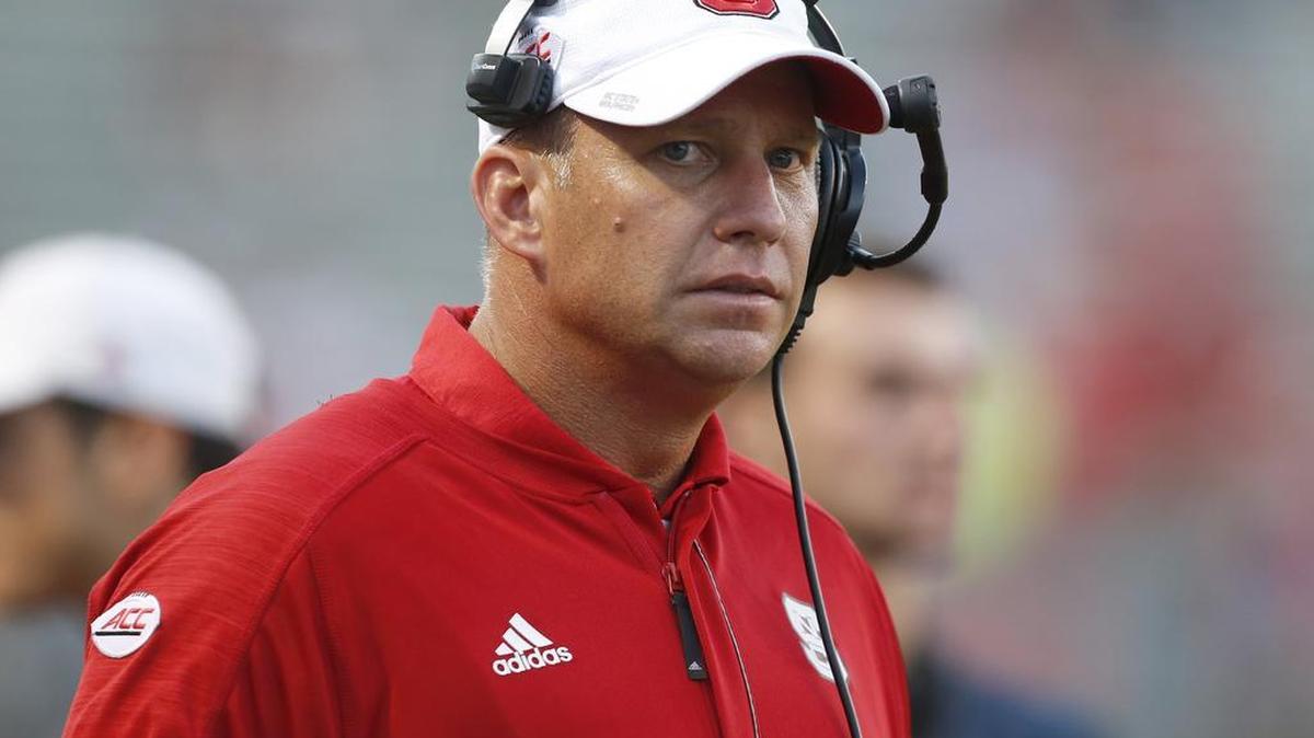 N.C. State head coach Dave Doeren during the second half of N.C. State's 33-16 victory over Wake Forest at Carter-Finley Stadium Saturday.