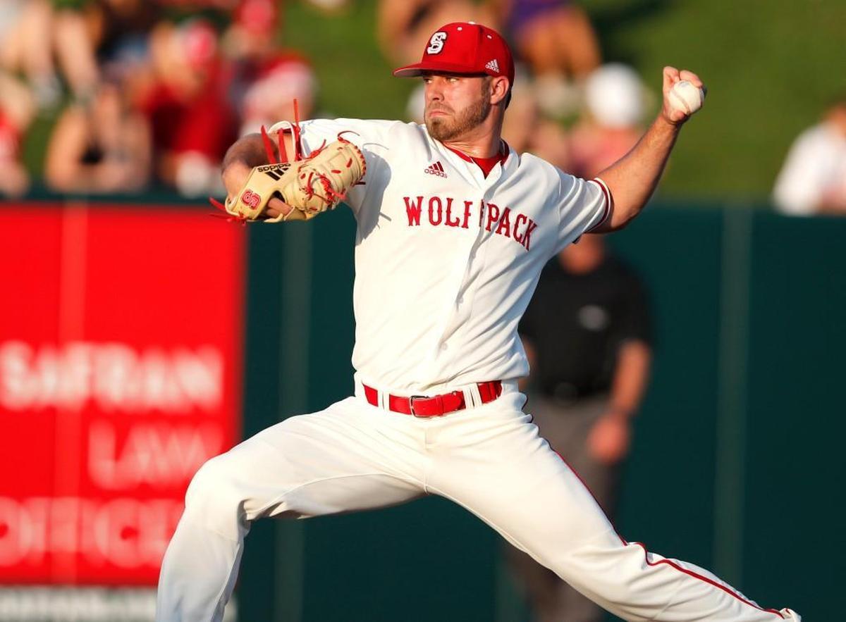 N.C. State’s Cody Beckman pitches during N.C. State’s 3-2 victory over Clemson on Thursday. NCSU, UNC, Duke and Wake Forest will all play in the ACC tournament this week.