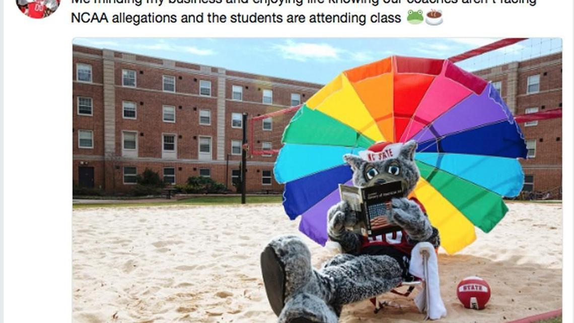 A screen shot of the tweet sent out by NC State’s mascot account.