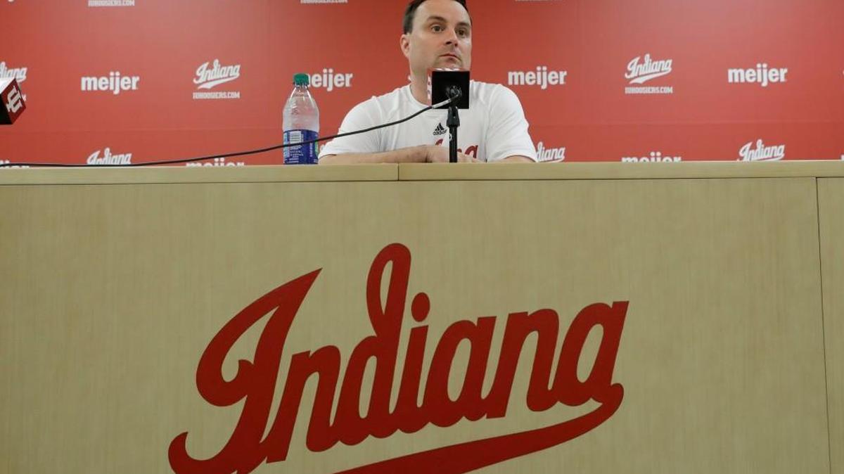 Indiana coach Archie Miller listens to a question during a press conference in July. During the Hoosiers’ media day Thursday, Miller addressed his brother Sean, the head coach at Arizona, and the college basketball scandal that’s affected the Wildcats.