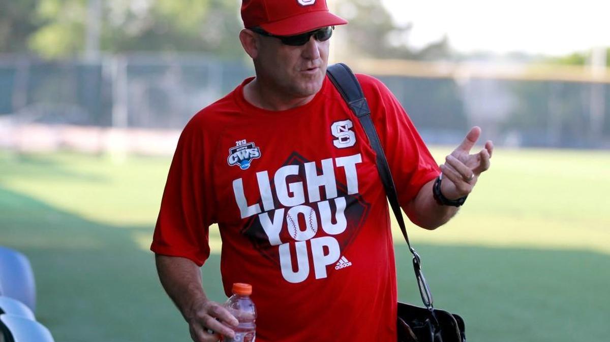 N.C. State's Elliott Avent walks off the field after practice on June 19, 2013, in Omaha, Nebraska.