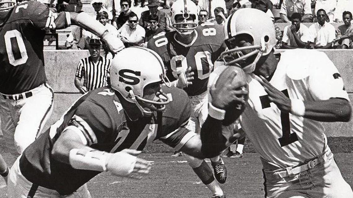 Wake Forest quarterback Freddie Summers (7) was the first black QB at a major southern school in 1967 and an All-ACC pick.