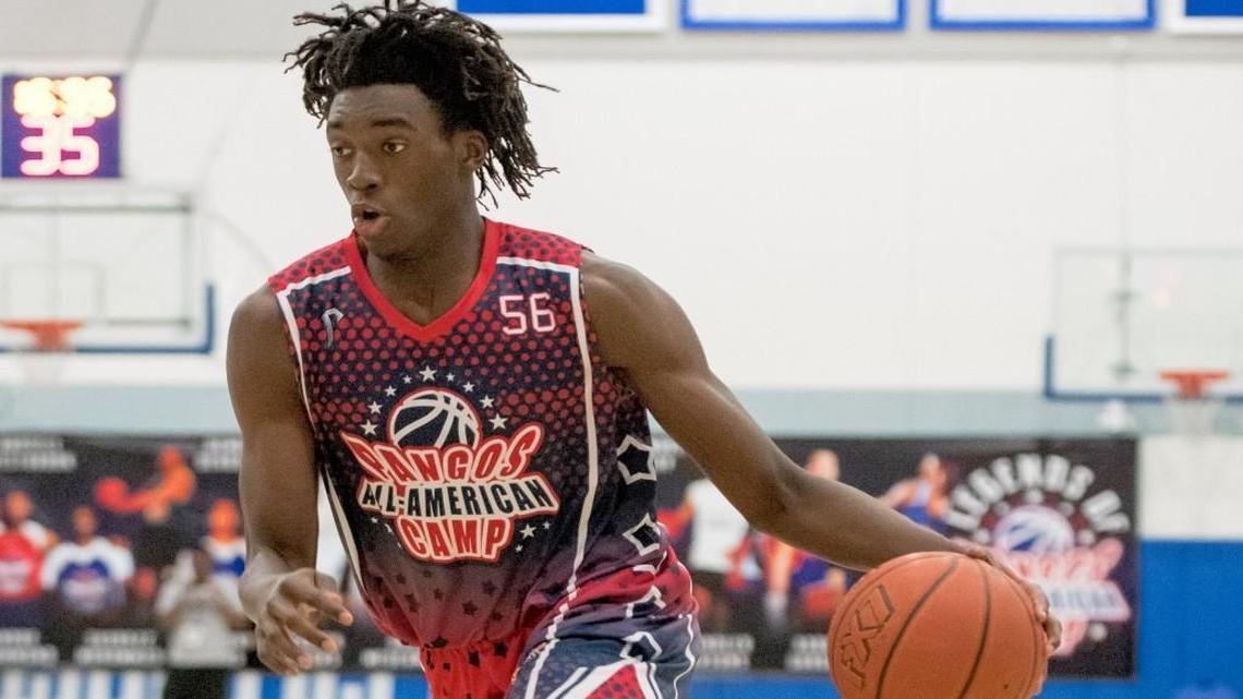 Nassir Little in action during the Pangos All-American Camp at Cerritos College in Norwalk, CA in June 2016.