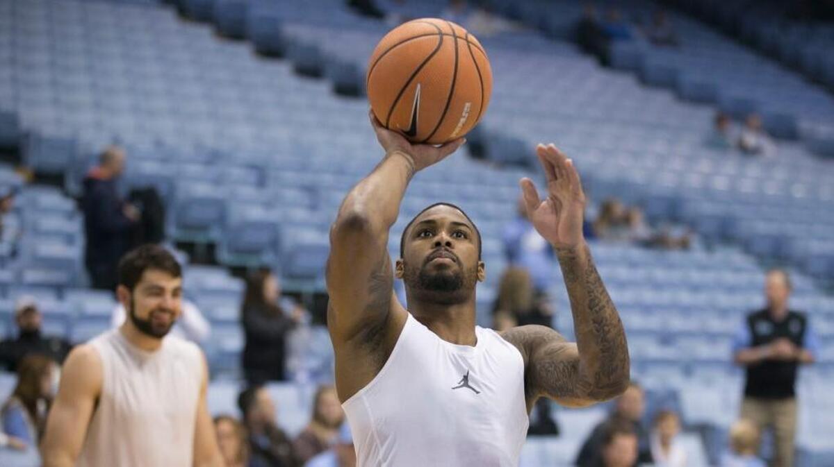 Seventh Woods works on his shooting prior to the Tar Heels’ game against Pittsburgh on Saturday.