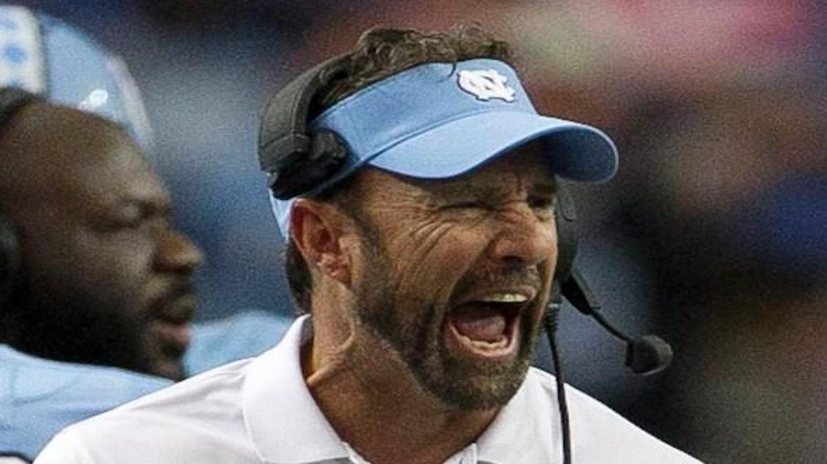 North Carolina coach Larry Fedora yells instructions to his team during the second quarter on Saturday, September 3, 2016 at the Georgia Dome in Atlanta, Georgia.