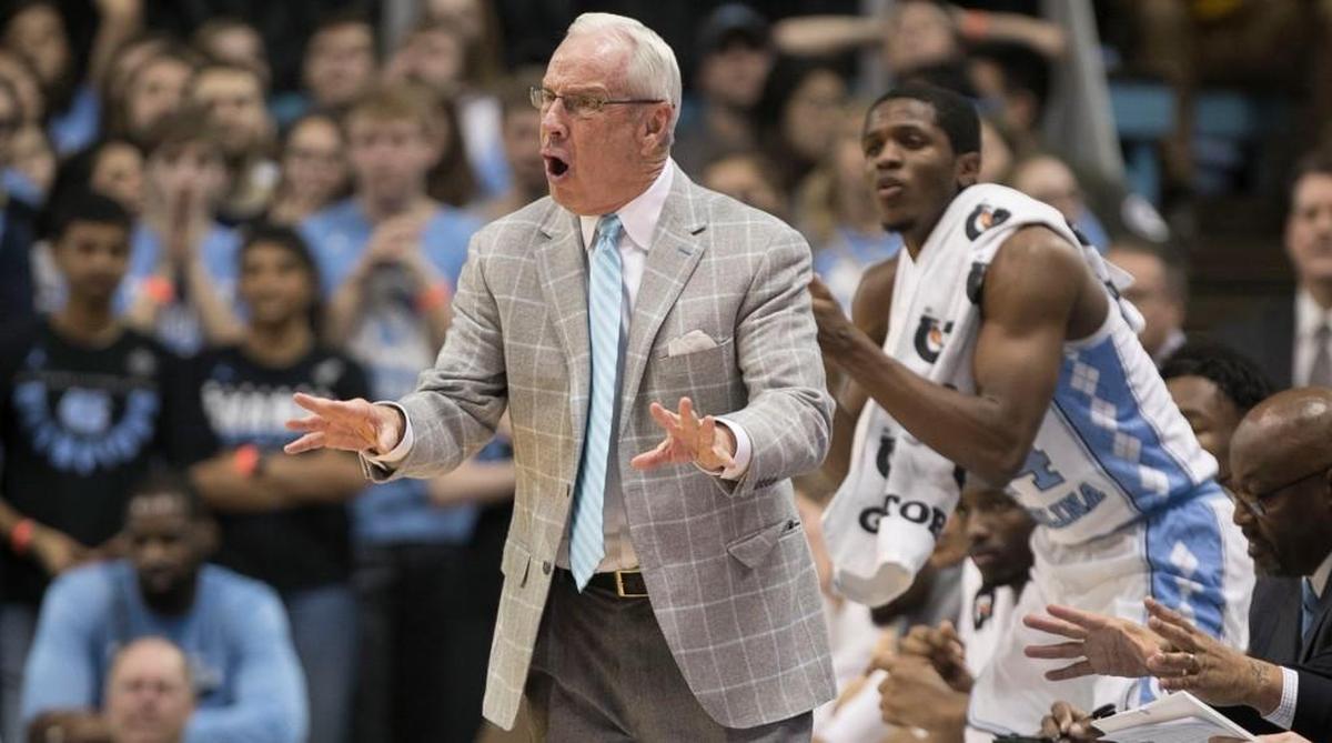 North Carolina coach Roy Williams directs his team during the first half against Georgia Tech on Saturday, January 20, 2018 at the Smith Center in Chapel Hill, N.C.