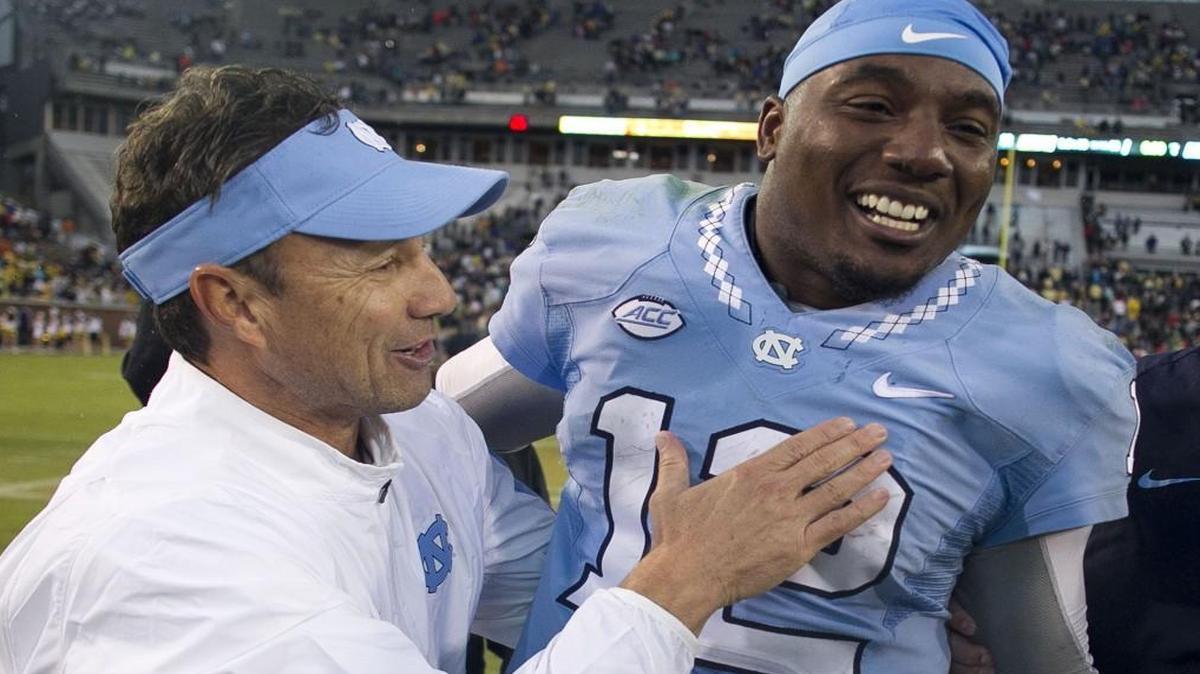 
North Carolina coach Larry Fedora and quarterback Marquise Williams and the Tar Heels have won four consecutive games, including a 38-31 victory at Georgia Tech. 
