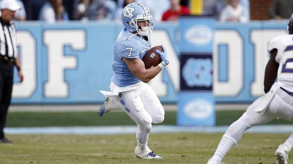 UNC receiver Austin Proehl returned from an injury for UNC’s senior day and finished with three catches for 52 yards.