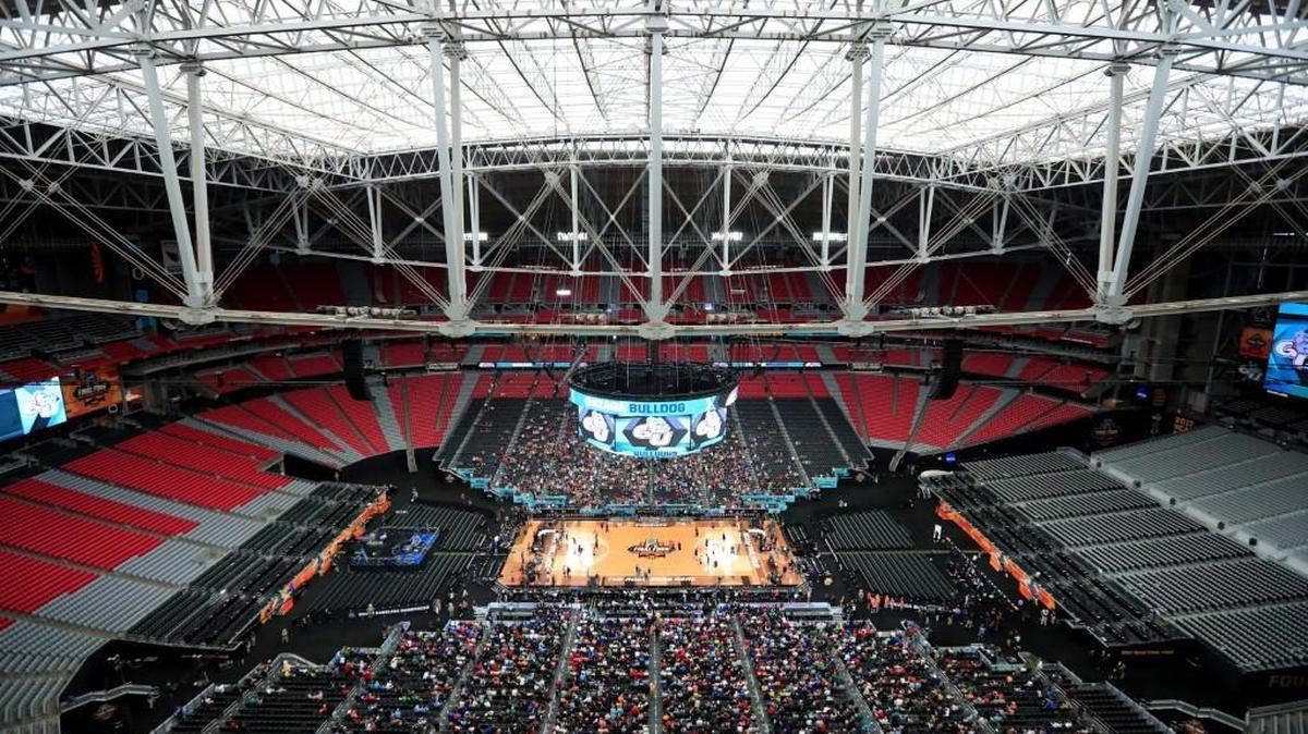 A view of the Final Four court in Phoenix.