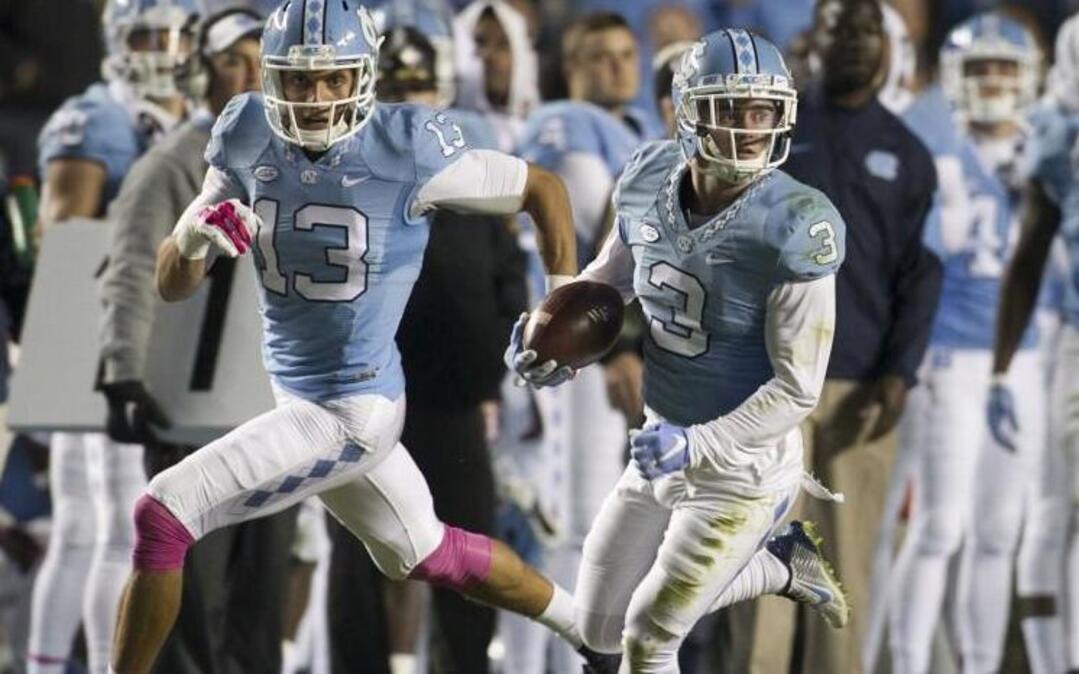 
North Carolina’s Ryan Switzer returns a punt in the third quarter against Wake Forest.
