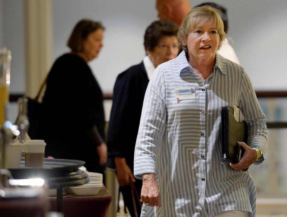 UNC’s women’s basketball coach Sylvia Hatchell and former UNC professor and women’s basketball program adviser Jan Boxill arrive at an NCAA hearing on Wednesday. It has taken more than two years for North Carolina to appear before an NCAA infractions committee panel since initially being charged with five top-level violations amid its long-running academic scandal.