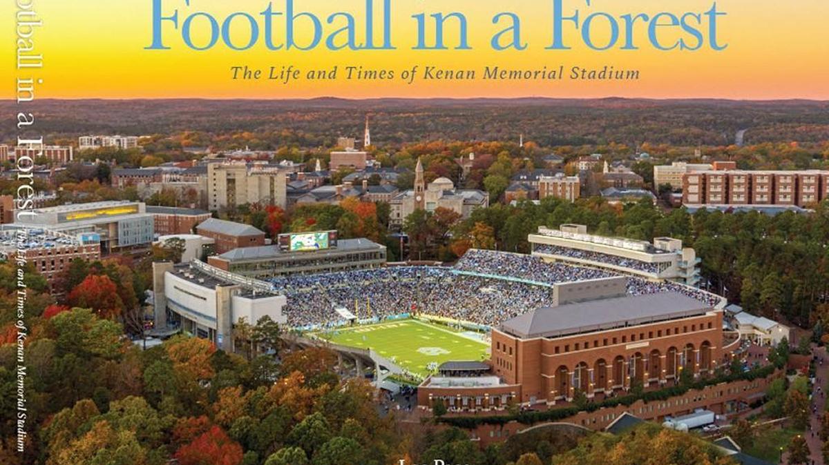 The striking cover shot for “Football in a Forest” was taken during UNC’s game against Miami at Kenan Stadium in 2015.