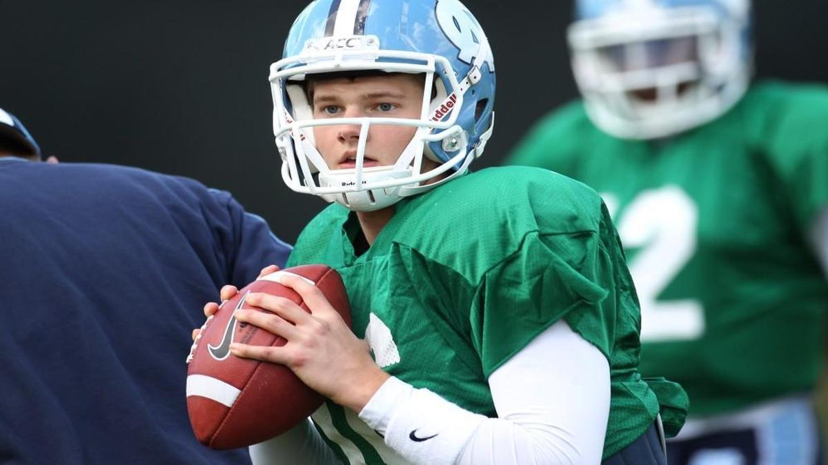 
Former UNC quarterback Caleb Pressley (16) looks for a receiver during the Tar Heels' spring football practice on Wednesday April 11, 2012 at Navy Field in Chapel Hill.
