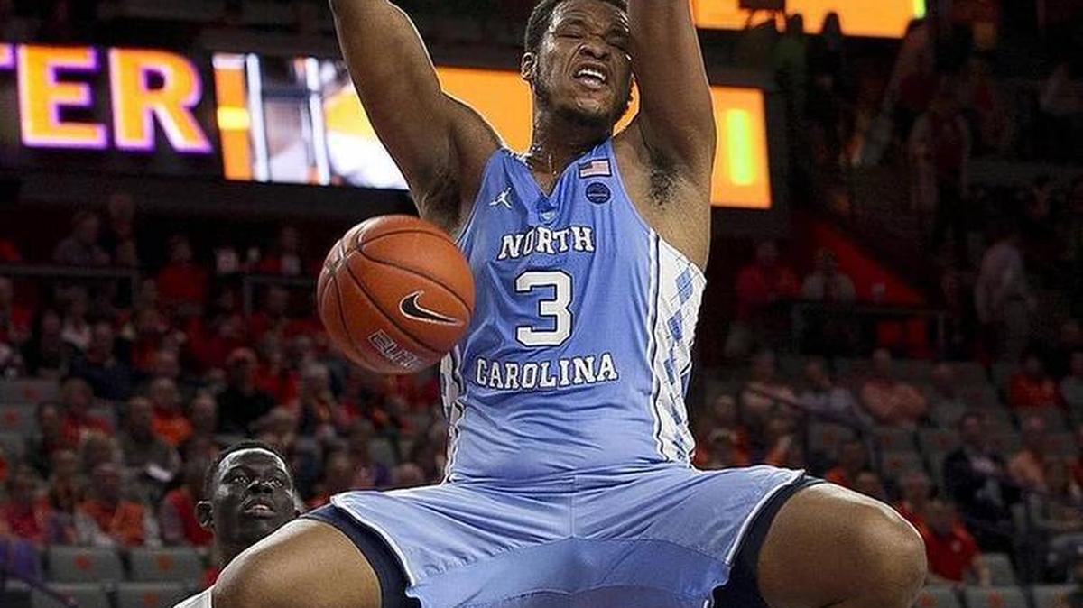 UNC senior forward Kennedy Meeks dunks early in the first half at Clemson on Tuesday night. Meeks finished with 16 rebounds -- and a career-high 10 offensive rebounds.
