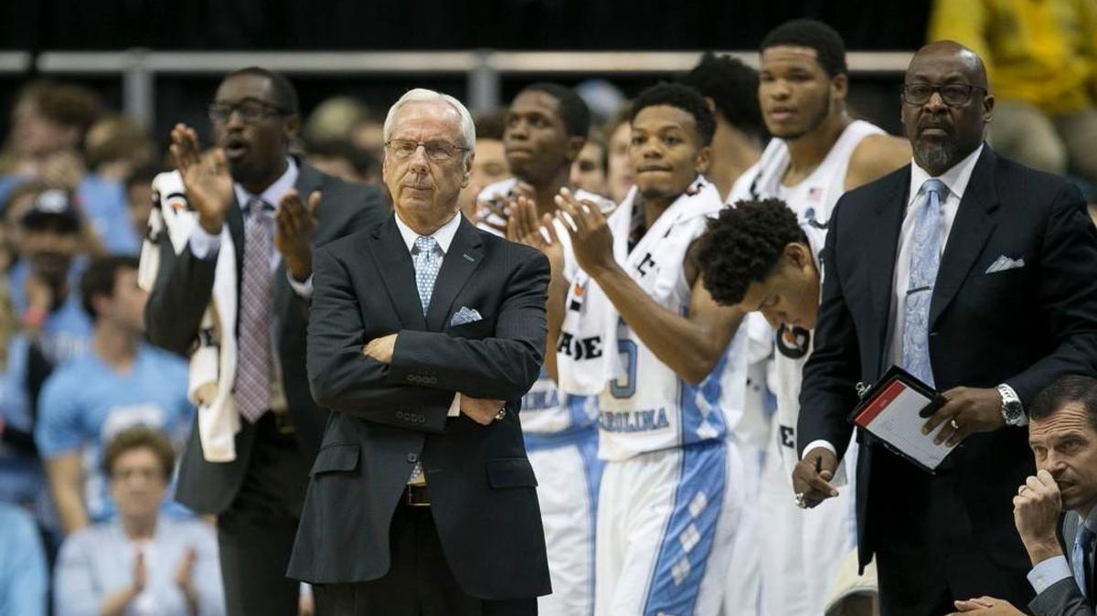 North Carolina coach Roy Williams watches his team during the fist half against Davidson on December 7, 2016 at the Smith Center.