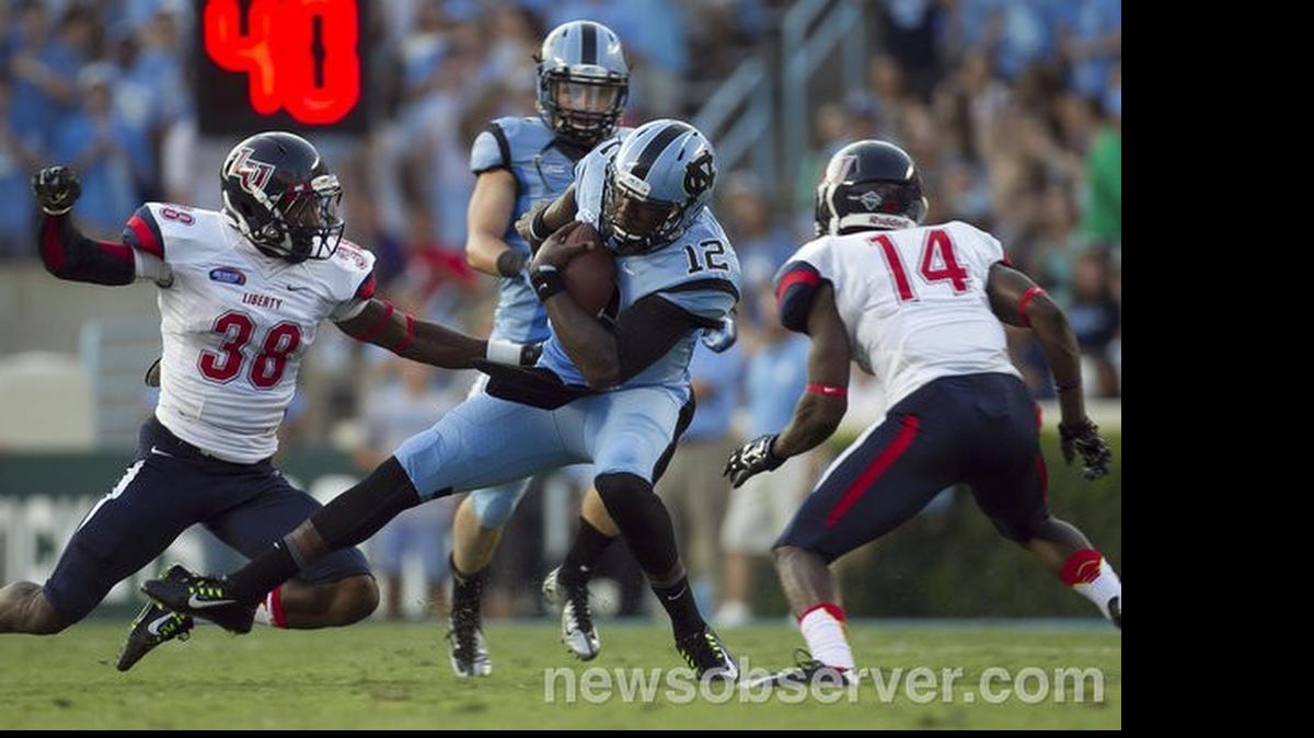 
UNC quarterback Marquise Williams last season produced good numbers despite a lack of consistent pass protection.
