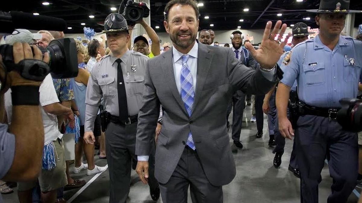 UNC coach Larry Fedora was all smiles on the way into the Georgia Dome on Saturday; he’s hoping to be the same after his team’s game at Illinois this weekend.