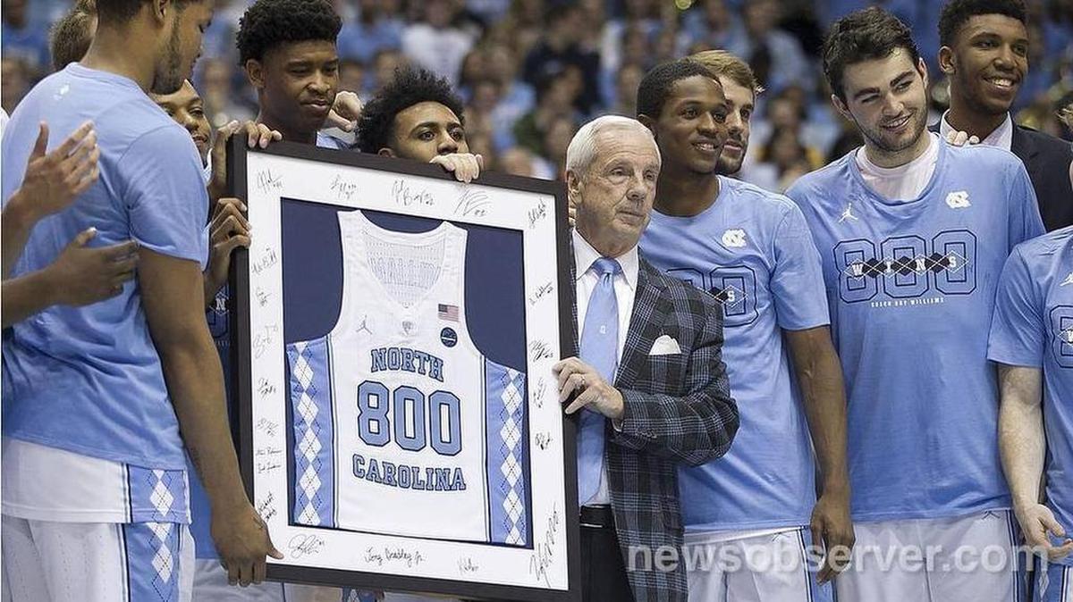 UNC coach Roy Williams celebrates his 800th victory as a head coach -- a victory that came against Syracuse on Jan. 16. Williams said on Friday that N.C. State contacted him twice years ago about its head coaching vacancy.
