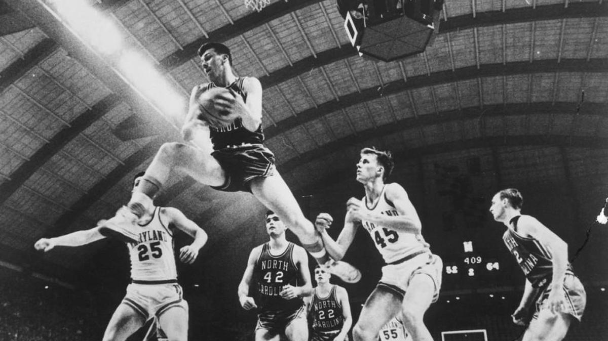 UNC's Billy Cunningham in action against Maryland in the early 1960's.