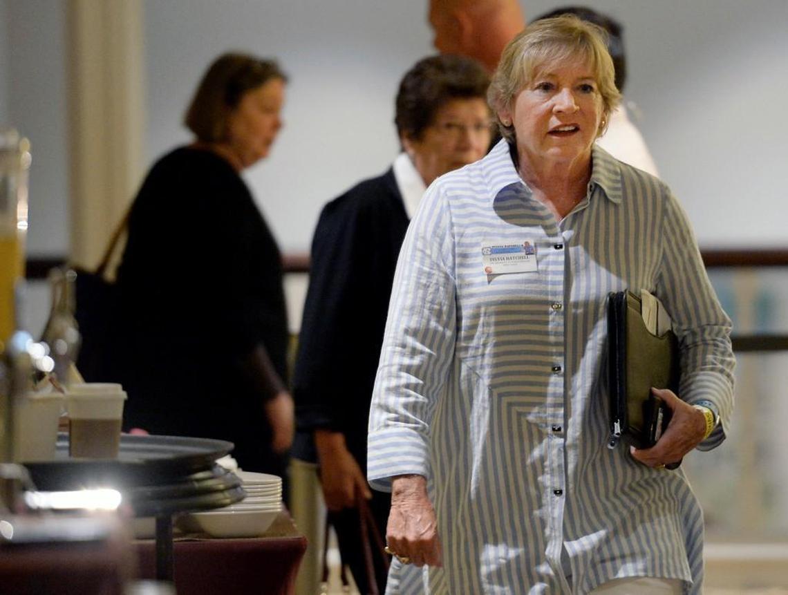 University of North Carolina women’s basketball coach Sylvia Hatchell and former UNC professor and women’s basketball program adviser Jan Boxill arrive at the school’s infractions hearing with the NCAA on Wednesday.