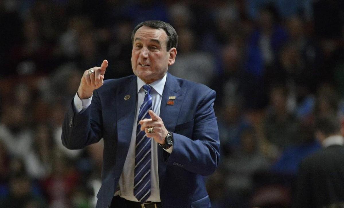 Duke head coach Mike Krzyzewski directs his team against Troy in March. According to the school, Duke is “constantly assessing policies and practices with all our sports to ensure compliance.”