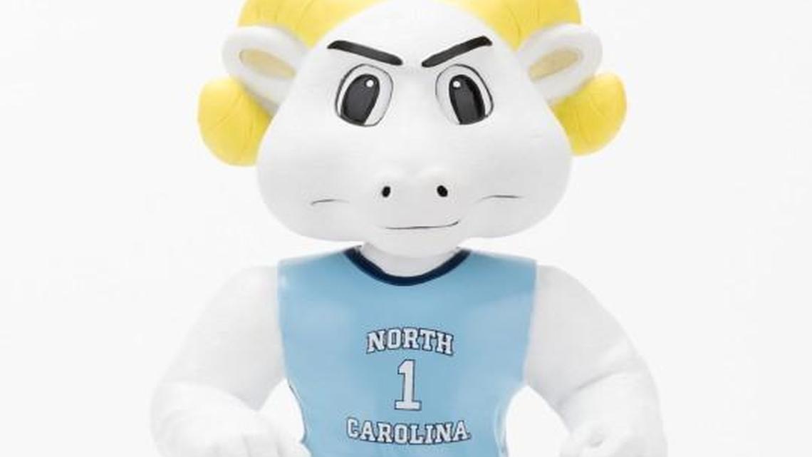 The limited-edition bobblehead featuring UNC mascot Rameses, commemorating the Tarheels’ 2017 men’s basketball national championship.