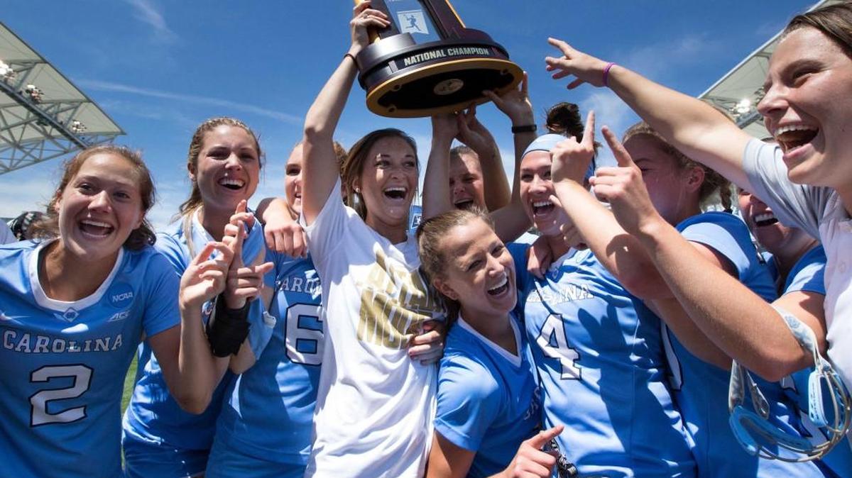 The North Carolina Tar Heels celebrate a victory in the national championship game against the Maryland Terps at Talen Energy Stadium. Mandatory Credit: Bill Streicher-USA TODAY Sports