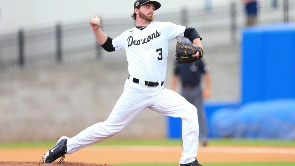 Wake Forest pitcher Connor Johnstone throws against Florida on Sunday.