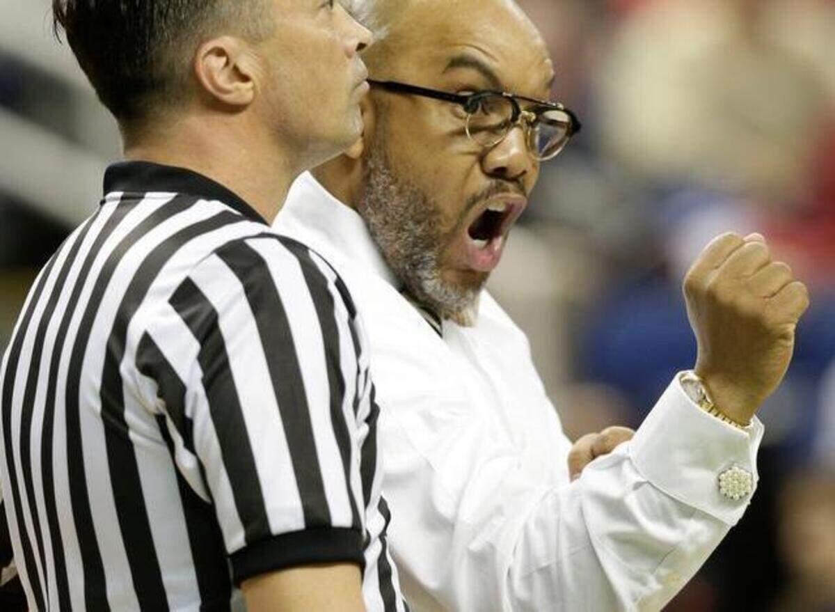 
Syracuse coach Quentin Hillsman argues a call during the second half of Thursday’s ACC tournament game against Wake Forest. 
